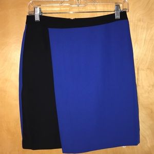 Black and Blue Knee Length Pencil Skirt